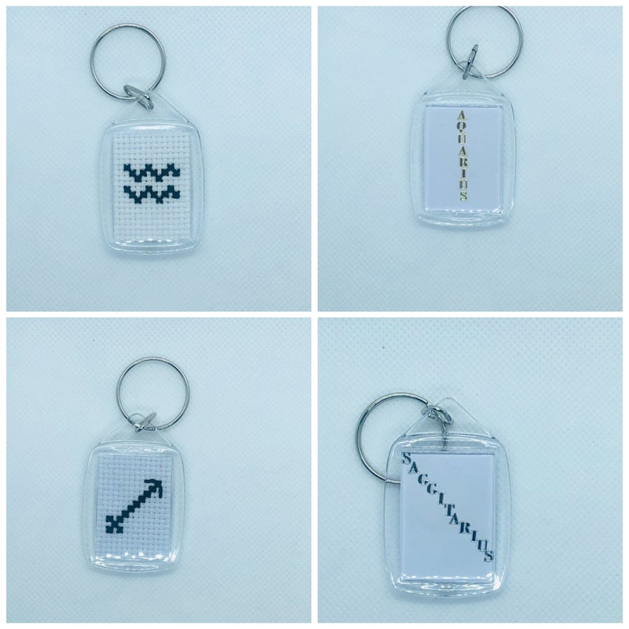 Embroidered Zodiac Keyring