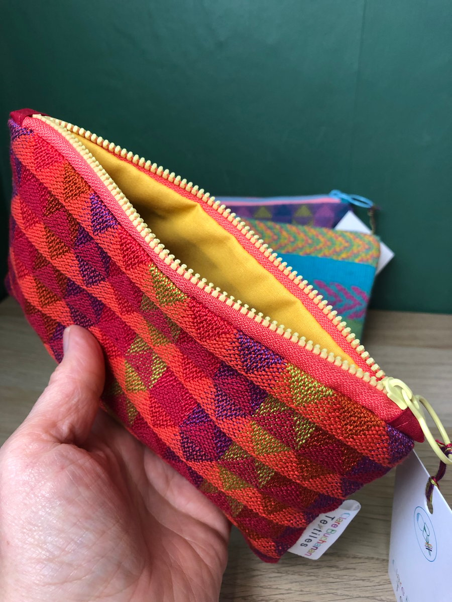 Handwoven fabric pouch