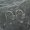 Sterling silver swan ear wires, 3 pairs, earwires, made to order, make your own