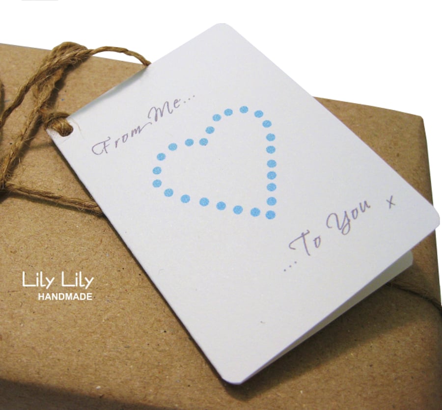 Gift Tags x8 - Blue Heart