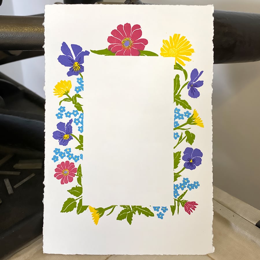 Wedding Invitation 3 - HandPrinted linocut & letterpress- SAMPLE (without text)