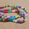 50 x Frosted Glass Beads - Round - 6mm - Mixed Colour 