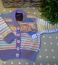  Designer Baby Girl's Pure Merino Wool Hand Knitted Cardigan  6-12 months size - Image 5