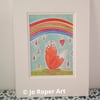Foxes Rainbow mounted print Jo Roper 