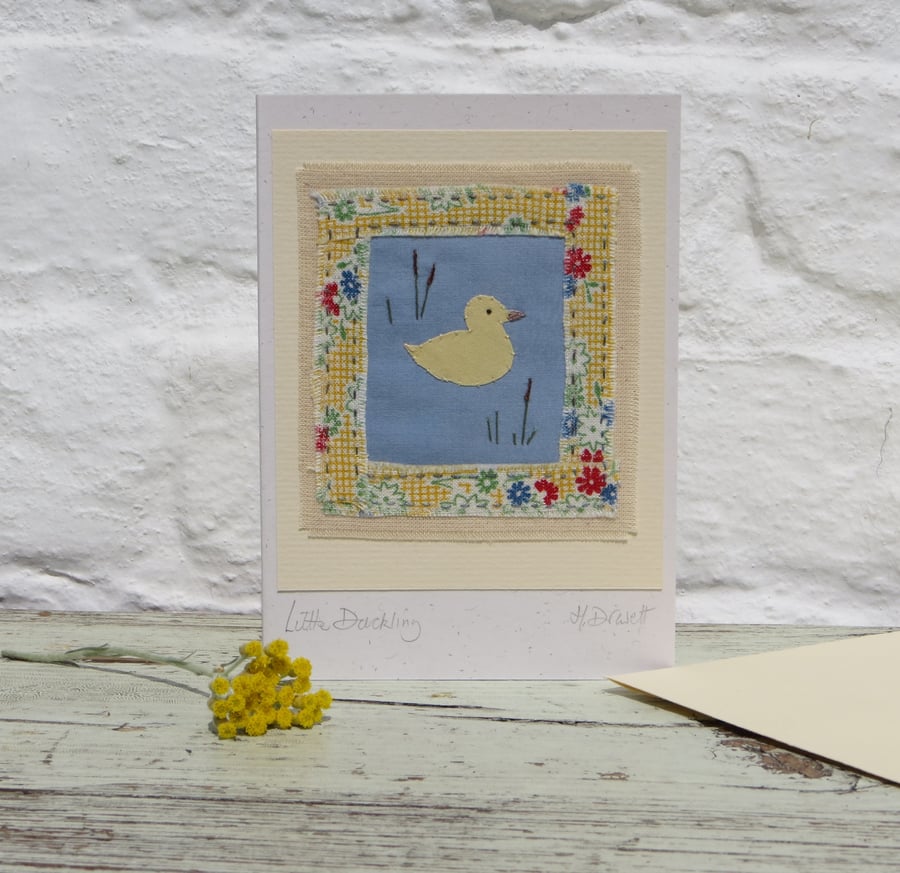 Little Duckling hand-stitched card