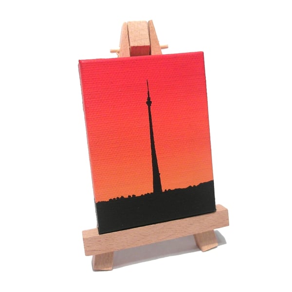 Emley Moor Tower Mini Painting