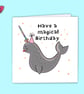 Narwhal birthday card, - Image 3