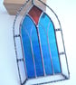 Stained Glass Gothic Arch - Blue and Teal