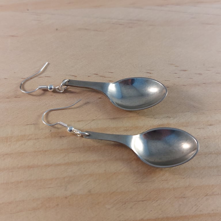Upcycled Silver Plated Sugar Tong Spoon Earrings (SPE062503)