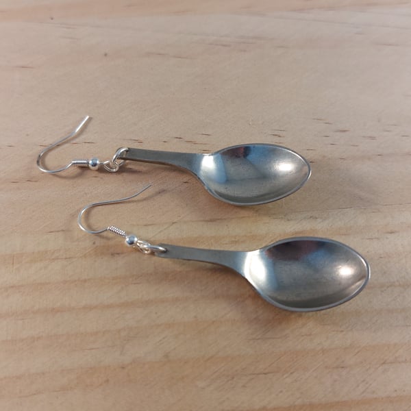 Upcycled Silver Plated Sugar Tong Spoon Earrings (SPE062503)