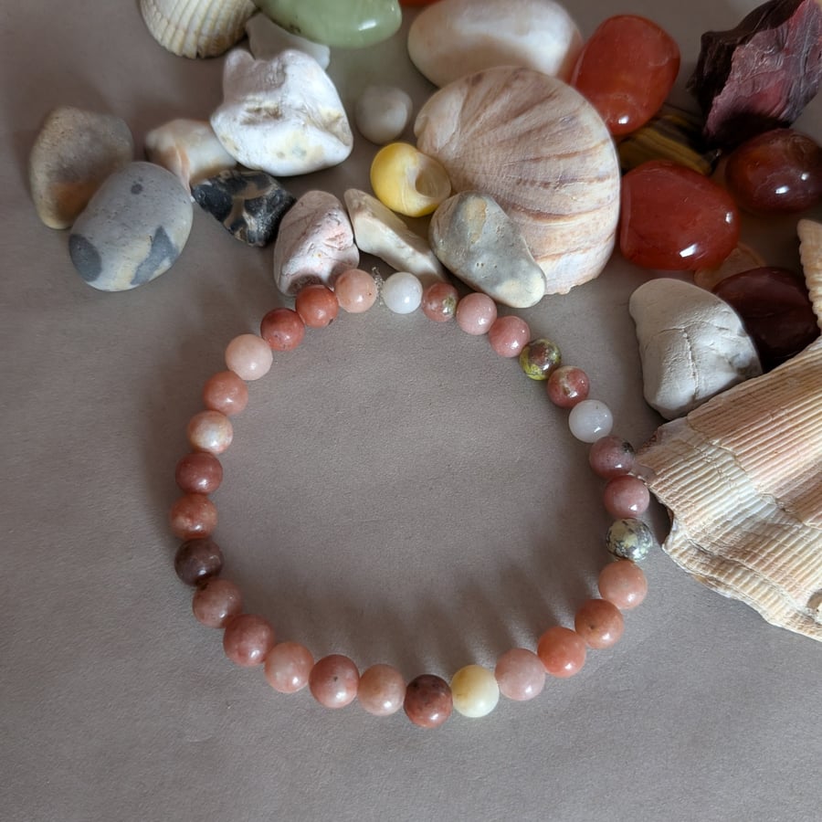 Anxiety relief pink lepidolite bracelet