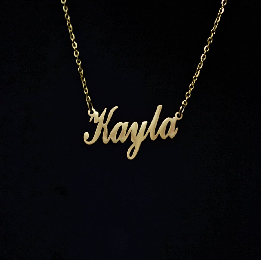 18k Gold plated Kayla nameplate name pendant necklace, Kayla birthday gift