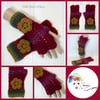 Autumn shades ladies crochet gloves, finger less gloves, wrist warmers.
