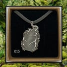 Forest colourless sea glass necklace