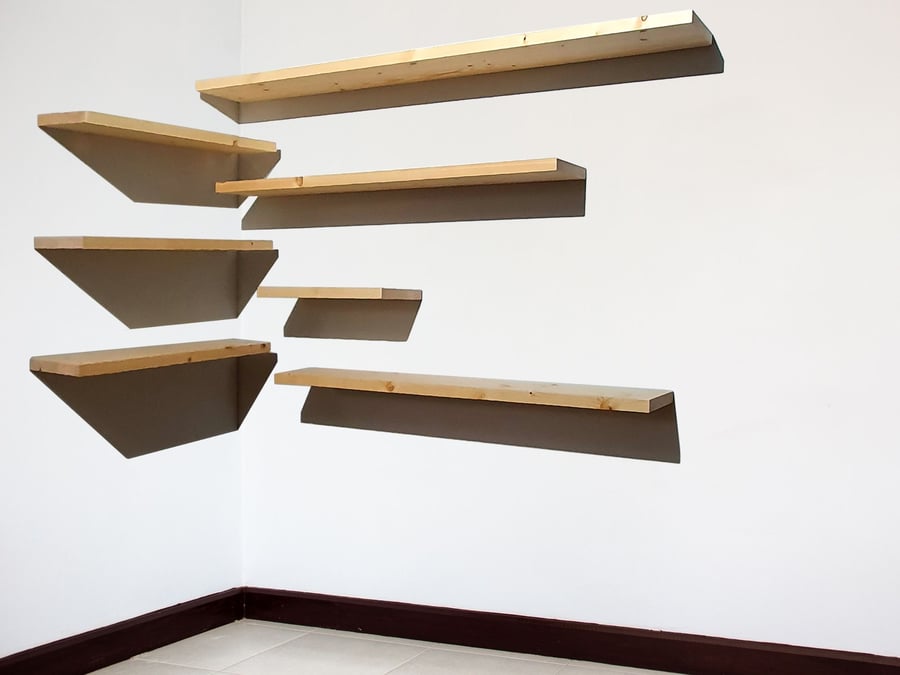 Simple wooden thin floating wall shelves 4 your wall display & home improvement