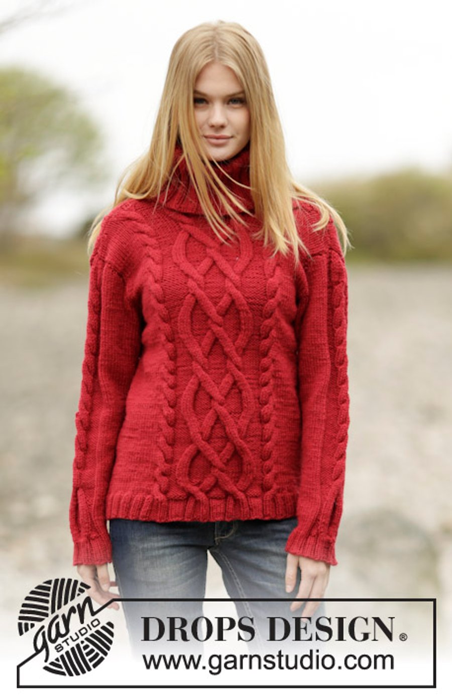 Hand knitted ladies womens mens jumper sweater roll neck, detail cable pattern