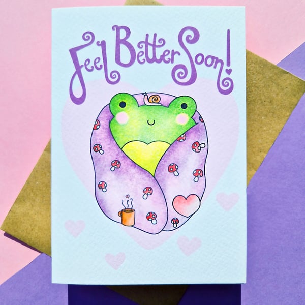 Feel Better Soon, Cute Greeting Card