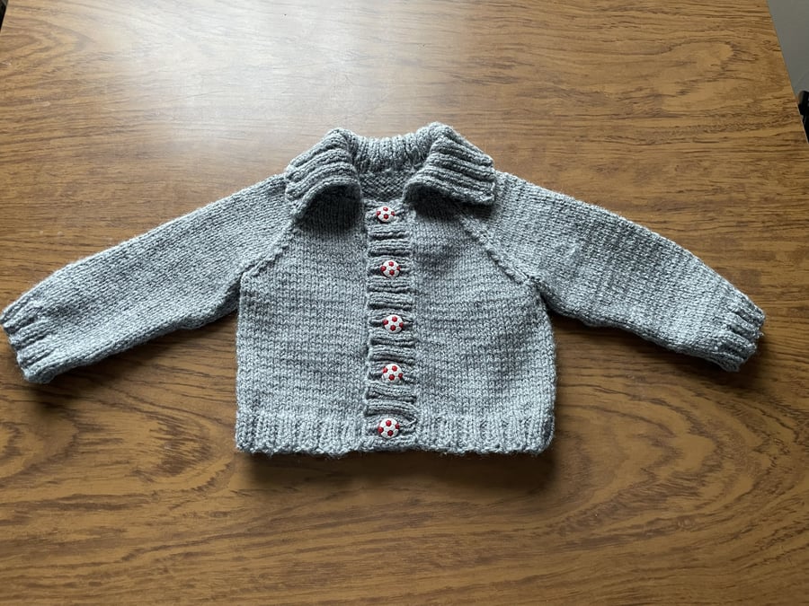 Boy's grey collared cardigan 0-6 months