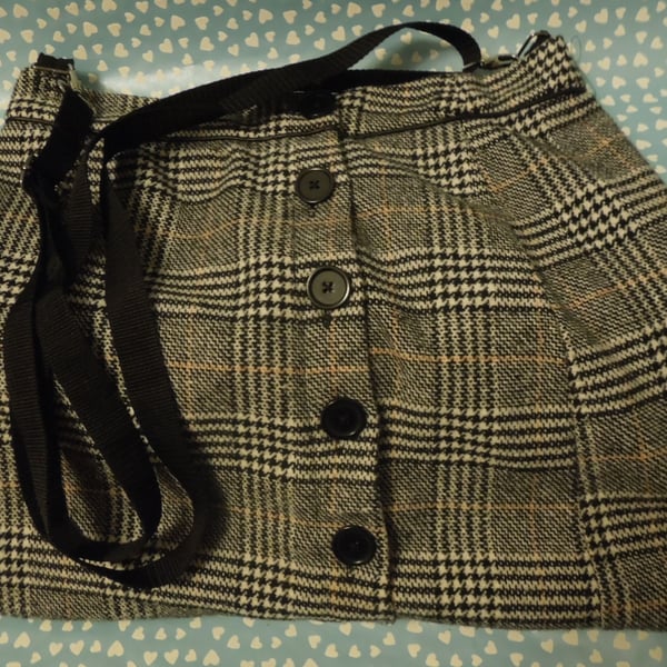 Black and White check-Tartan Skirt bag