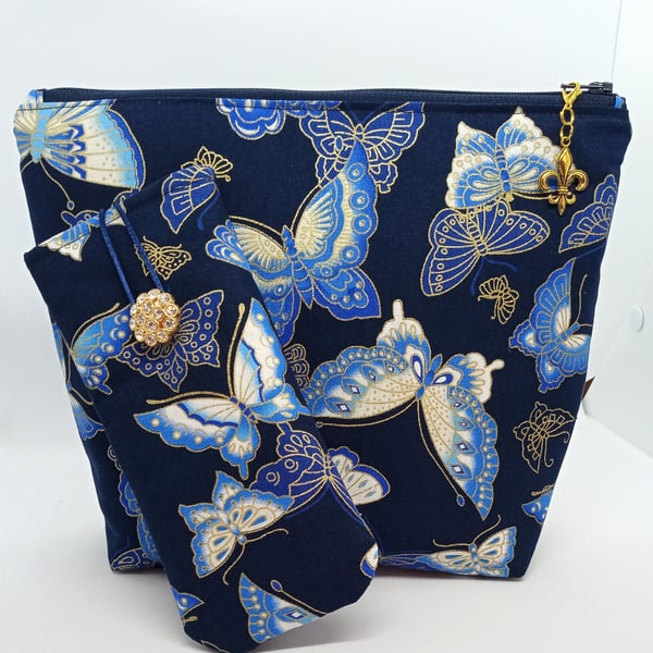 Butterfly cosmetic bag and glasses case 305H