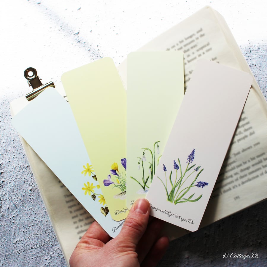 Pack of Wildflower Bookmarks - Four Floral Designs - Double Sided