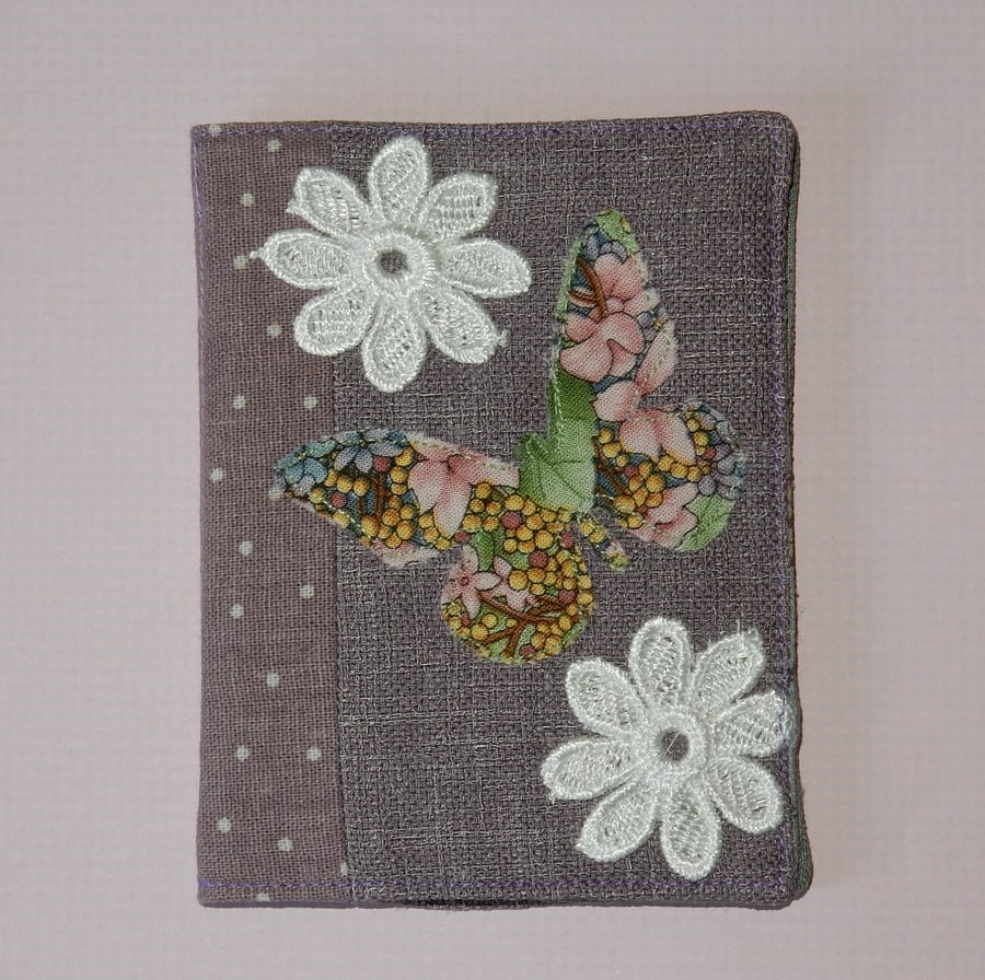 Needle case - butterfly and flowers