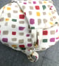 Floral Lined Peg Bag, Squares Peg Bag, Canvas Peg Storage Bag  - Image 5