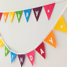 Felt Rainbow Happy Birthday Bunting - Reusable Party Banner