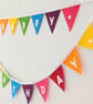 Felt Rainbow Happy Birthday Bunting - Reusable Party Banner