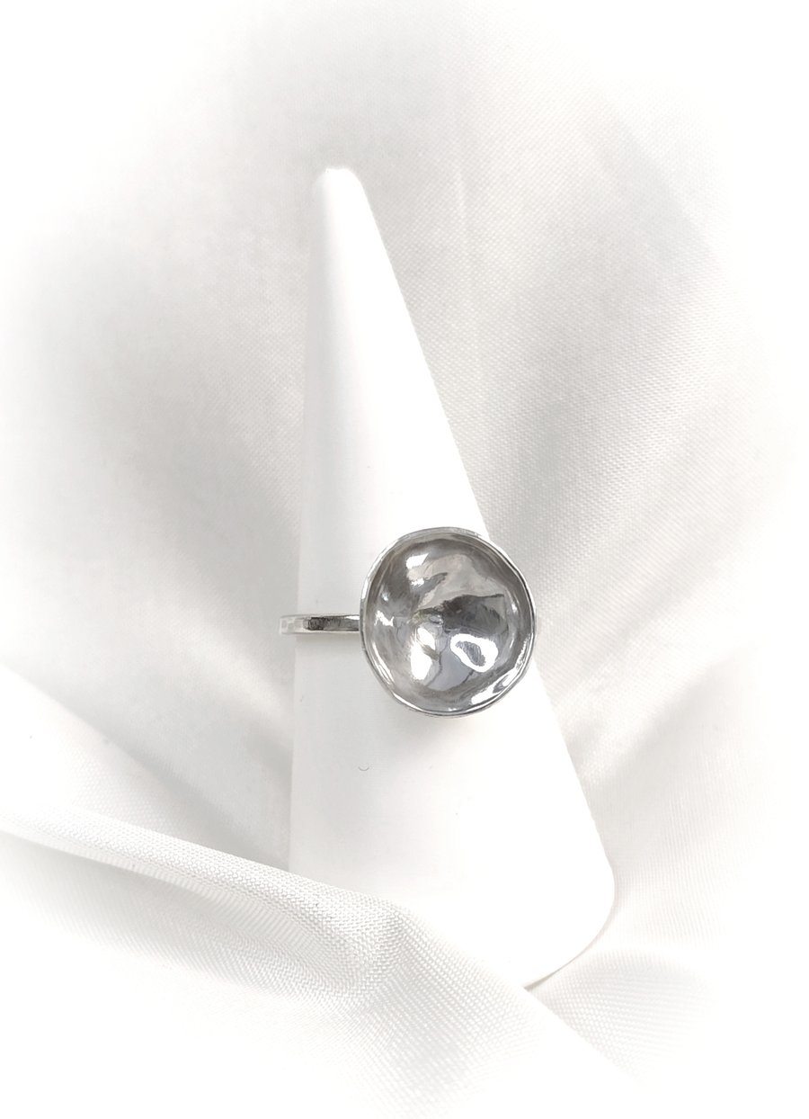 Sterling silver domed cup ring