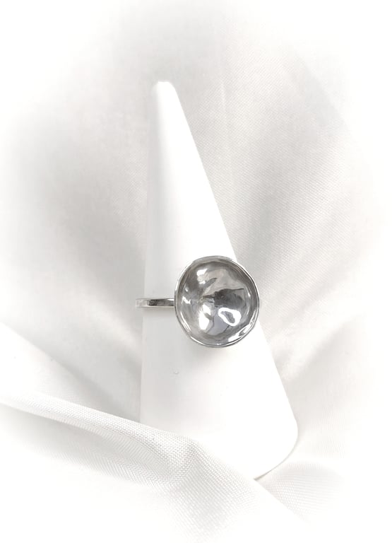 Sterling silver domed cup ring