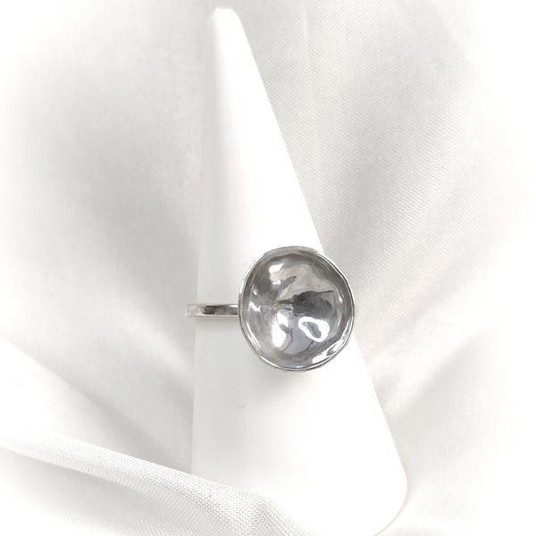 Sterling silver domed cup ring