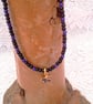 Black and Purple Beaded Halloween Necklaces with Black Cat Charms, Halloween - Image 8