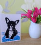 Boxer puppy original linocut print greeting card blank