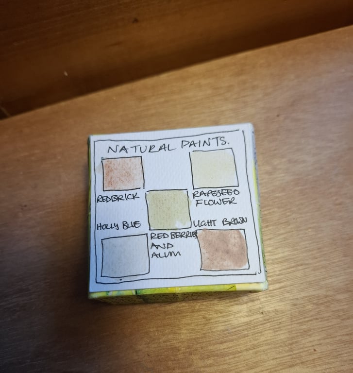 Handmade Natural Paint Sample Set of 5 colours.