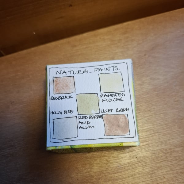 Handmade Natural Paint Sample Set of 5 colours.