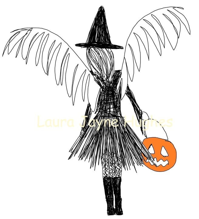 'Witch' Scribble Fairies Collection, A4 print