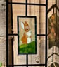 Rabbit bee and leaves glass mosaic, three panel garden trellis, sculpture, stake - Image 4