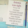 Artemis Greek Mythology Funny Feminist Print for Friend, Divorce, Anti-Valentine