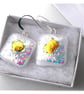 Handmade Fused 290 Dichroic Glass Earrings White Gold - Image 6