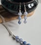 Handmade 925 Silver & Light Blue Crackled Agate Drop Dangle Earrings Gift Boxed  - Image 3
