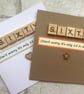 Handmade 60th Birthday Card with Scrabble Tiles