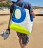 Upcycled Trysail Tote Bag – Large Beach Bag with Blue Number 3 - Image 10