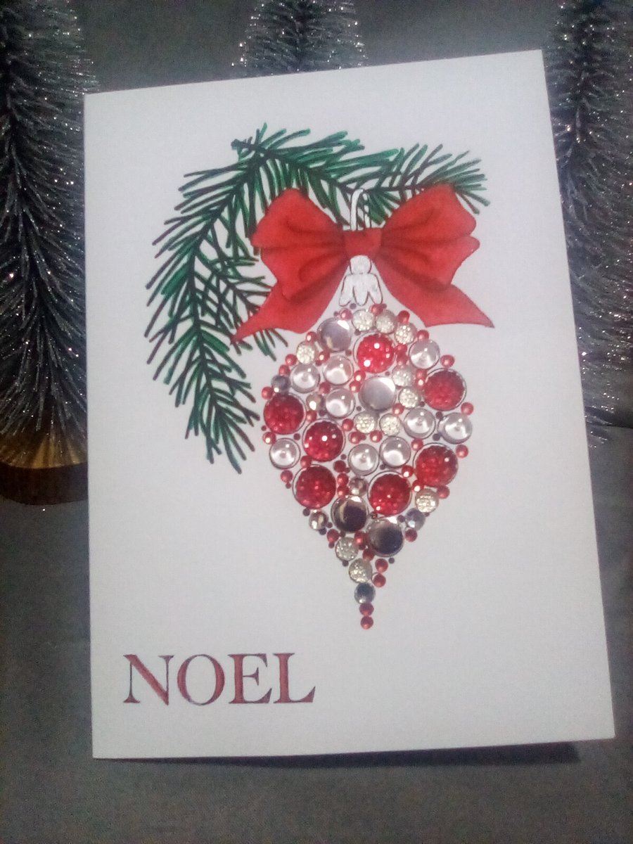 A beautiful unique handmade Christmas ornament card