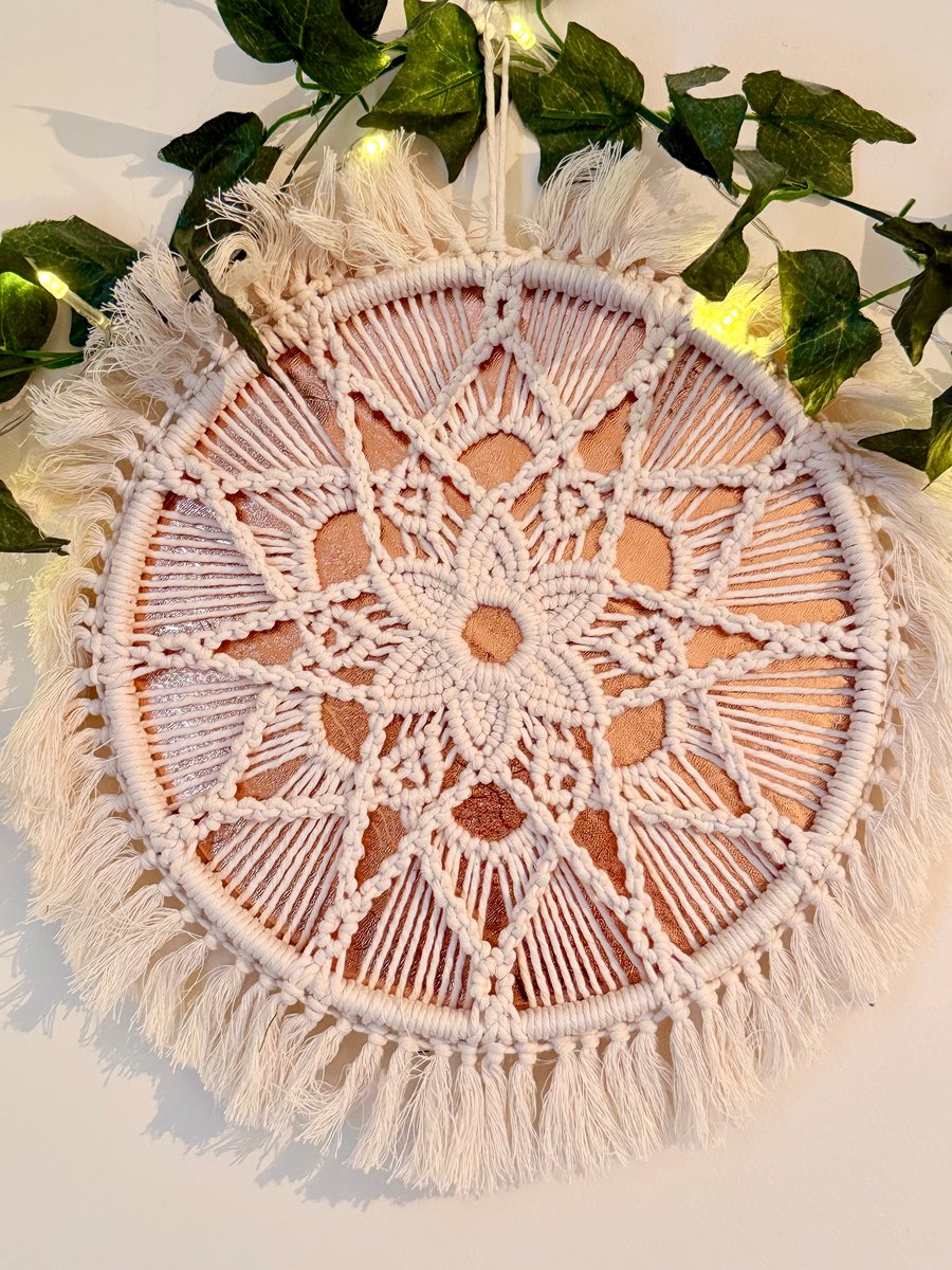 Winter Mandala Macrame Wall Art, Christmas decoration, Yule decor