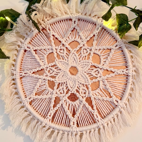 Winter Mandala Macrame Wall Art, Christmas decoration, Yule decor