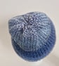 Mixed Blue Wool Beanie Hat Unisex Large - Image 2