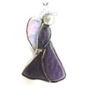 Angel Suncatcher Stained Glass Heart Purple Christmas 032