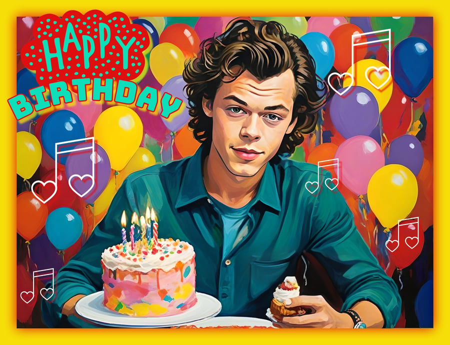 Happy Birthday Harry Card A5 