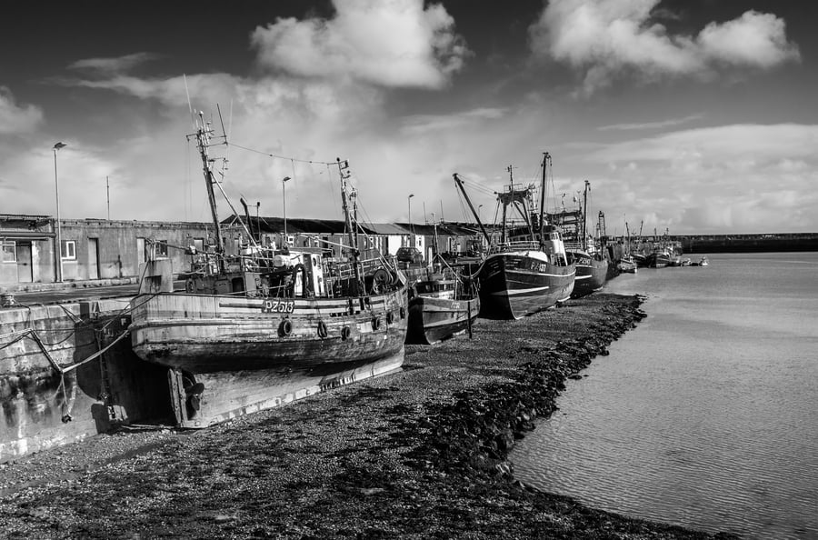 Photograph - Boats at Newlyn Harbour  Cornwall  - Limited Edition Signed Print